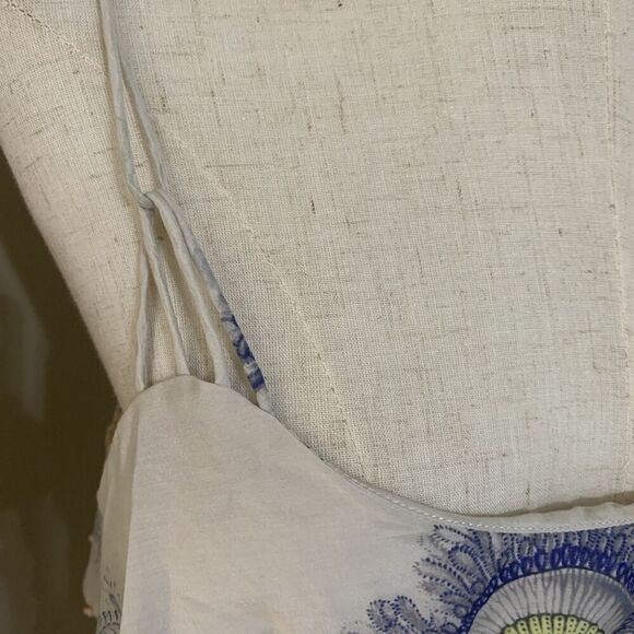 Leifsdottir Anthropologie Tiered Silk Top Embellished Tank Shirt‎ Size 8 - Picture 5 of 8